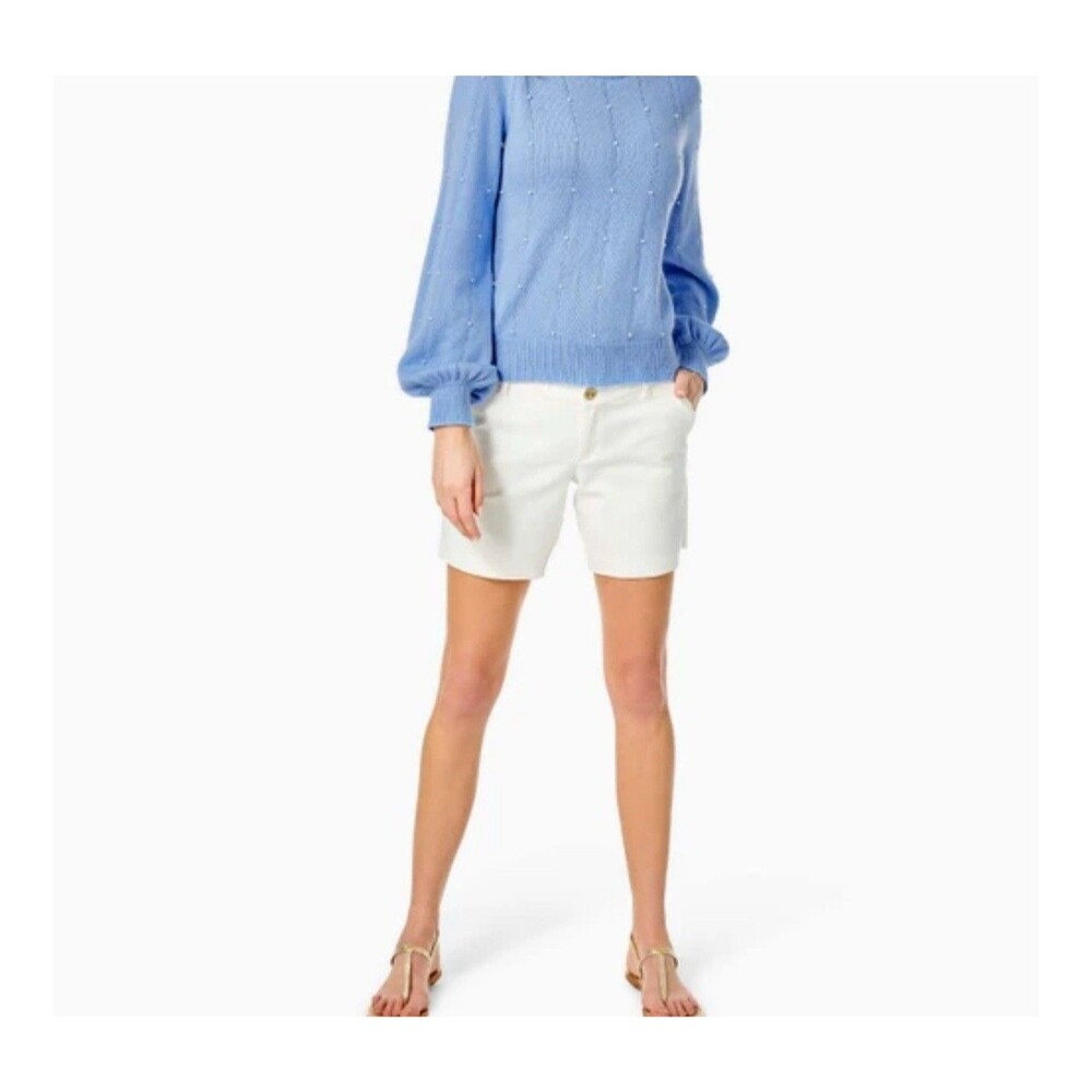 NEW LILLY Pulitzer Jayne Stretch Shorts Resort White Mid Rise Women Size 8
